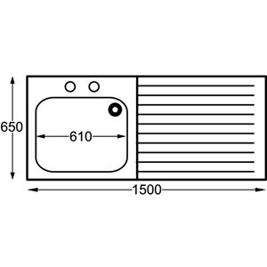 FRANKE P367 Sissons Stainless Steel Sink, 1500 mm L/H Bowl Includes taps And R/H Drainer Midi Range, Direct FRANKE P367 Sissons Stainless Steel Sink, 1500 mm L/H Bowl Includes taps And R/H Drainer Midi Range, Direct