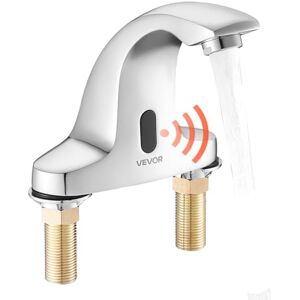 VEVOR Touchless Bathroom Sink Faucet, Automatic Motion Sensor Restroom Toilet Faucet Cold Water with Hole Cover Plate, Battery Operated for 9.5 mm Pipe Commercial Lavatory,Chrome Plated Silver VEVOR Touchless Bathroom Sink Faucet, Automatic Motion Sensor Restroom Toilet Faucet Cold Water with Hole Cover Plate, Battery Operated for 9.5 mm Pipe Commercial Lavatory,Chrome Plated Silver