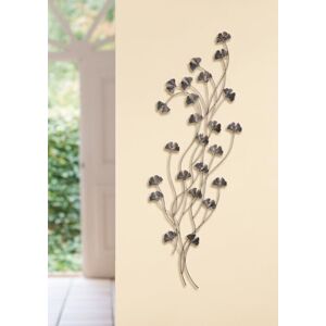 AlexandreHouse Pack of 2 Wall Relief, Ginkgo motif, Metal, Gray, Gold-colored, PU 2, L. 1 cm, W. 31 cm, H. 93 cm AlexandreHouse Pack of 2 Wall Relief, Ginkgo motif, Metal, Gray, Gold-colored, PU 2, L. 1 cm, W. 31 cm, H. 93 cm