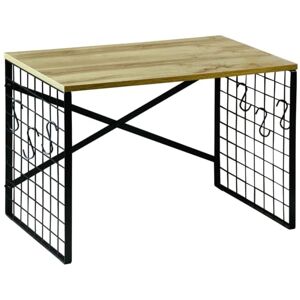 Kesper 27831 Microwave Shelf, Material: Oak Decor/Metal, Dimensions: W: 52 x D: 32.5 x H: 36.5 cm, Colour: Black/Natural Kesper 27831 Microwave Shelf, Material: Oak Decor/Metal, Dimensions: W: 52 x D: 32.5 x H: 36.5 cm, Colour: Black/Natural