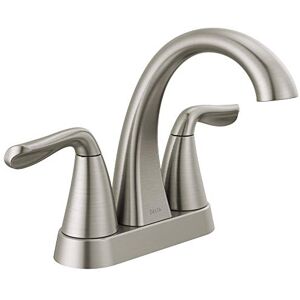 DELTA Faucet Arvo Centerset Bathroom Faucet Brushed Nickel, Bathroom Sink Faucet, Drain Assembly Included, SpotShield Stainless 25840LF-SP DELTA Faucet Arvo Centerset Bathroom Faucet Brushed Nickel, Bathroom Sink Faucet, Drain Assembly Included, SpotShield Stainless 25840LF-SP
