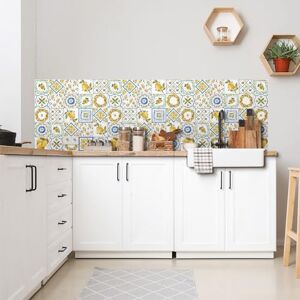 CREARREDA Kitchen Splash Guard Cover, Wall Sticker for Stoves, 60 x 58 cm, Glossy Effect – 1 mm Thick and Rigid – Flame Retardant and Resistant to Heat and Water – Lemon Colour CREARREDA Kitchen Splash Guard Cover, Wall Sticker for Stoves, 60 x 58 cm, Glossy Effect – 1 mm Thick and Rigid – Flame Retardant and Resistant to Heat and Water – Lemon Colour