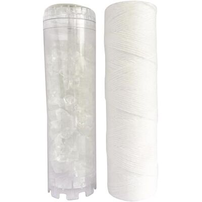 AQUAWATER 105008 Standard kit 1 Wound Filter 20 microns and 1 Anti-limescale to Filter impurities contained in The Water for Standard Size 10 inch Bowl Made in France AQUAWATER 105008 Standard kit 1 Wound Filter 20 microns and 1 Anti-limescale to Filter impurities contained in The Water for Standard Size 10 inch Bowl Made in France