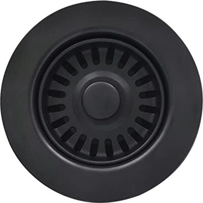 EADOT 3-1/2 Inch Black Kitchen Sink Drain Assembly with Basket Strainer and Stopper, Kitchen Drain Basket Strainer for Granite/Fireclay Kitchen Sinks EADOT 3-1/2 Inch Black Kitchen Sink Drain Assembly with Basket Strainer and Stopper, Kitchen Drain Basket Strainer for Granite/Fireclay Kitchen Sinks