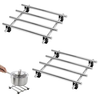 AOQCFS 2 Pcs Metal Trivets, 18 x 18 cm Anti Slip Trivets for Hot Pans, Kitchen Worktop Protector Stand for Kitchens Dining Table AOQCFS 2 Pcs Metal Trivets, 18 x 18 cm Anti Slip Trivets for Hot Pans, Kitchen Worktop Protector Stand for Kitchens Dining Table