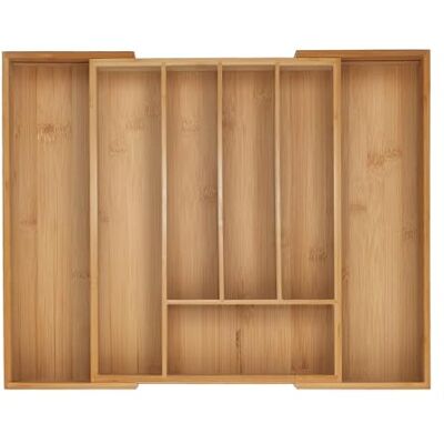 Relaxdays Bamboo Drawer Organizer - Adjustable Compartments Relaxdays Bamboo Drawer Organizer - Adjustable Compartments