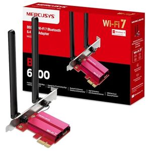 Mercusys MA37BE PCIe WIFI Card, BE6500 WiFi 7 Bluetooth 5.4, Tri-Band,2 Two High-performance Antennas, Security Protection, Work with Windows 11, MU-MIMO,More Devices, Lower Latency,Less Congestion Mercusys MA37BE PCIe WIFI Card, BE6500 WiFi 7 Bluetooth 5.4, Tri-Band,2 Two High-performance Antennas, Security Protection, Work with Windows 11, MU-MIMO,More Devices, Lower Latency,Less Congestion