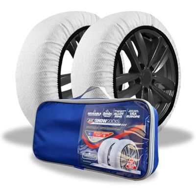 KNK Boutique K&K Automotive Snow Socks for tires Snow Chain Alternative for All Car SUV Wheel Rims Anti-skid Ice Storm Snow Emergency Traction Aid European-Made (2 Piece) (Large) KNK Boutique K&K Automotive Snow Socks for tires Snow Chain Alternative for All Car SUV Wheel Rims Anti-skid Ice Storm Snow Emergency Traction Aid European-Made (2 Piece) (Large)