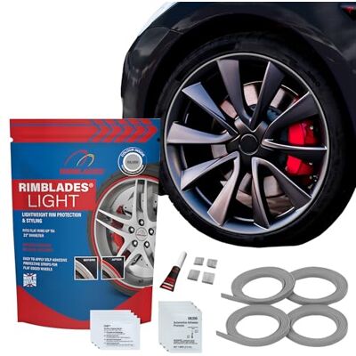 Rimblades Light Silver Alloy Wheel Protectors For Flat Edge Wheels Fits Up to 22” x 4 Wheels 8 Colour Options Easy DIY Fit Car Exterior Accessory Rimblades Light Silver Alloy Wheel Protectors For Flat Edge Wheels Fits Up to 22” x 4 Wheels 8 Colour Options Easy DIY Fit Car Exterior Accessory