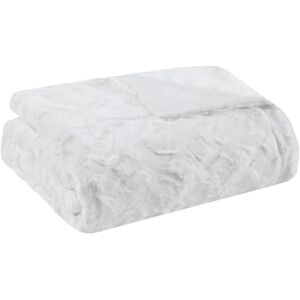 Madison Park Zuri Soft Plush Luxury Oversized Faux Fur Throw Animal Stripes Design, Faux Mink On The Reverse, Modern All Seasons Blanket for Bed, Sofa Couch, Office, White, 60x70 Madison Park Zuri Soft Plush Luxury Oversized Faux Fur Throw Animal Stripes Design, Faux Mink On The Reverse, Modern All Seasons Blanket for Bed, Sofa Couch, Office, White, 60x70
