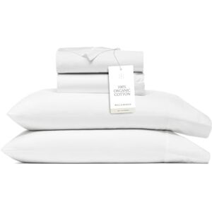 Boll & Branch Percale Hemmed Sheet Set Queen, White Luxury 100% Organic Cotton, Naturally Cooling 1 Flat, 1 Fitted, 2 Pillowcases Boll & Branch Percale Hemmed Sheet Set Queen, White Luxury 100% Organic Cotton, Naturally Cooling 1 Flat, 1 Fitted, 2 Pillowcases