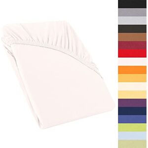 CelinaTex Perla Box Spring Bed Water Bed Topper Fitted Sheet 120 x 200-130 x 200 cm Snow White Jersey Mako Cotton 160 g/m² Bed Sheet CelinaTex Perla Box Spring Bed Water Bed Topper Fitted Sheet 120 x 200-130 x 200 cm Snow White Jersey Mako Cotton 160 g/m² Bed Sheet