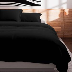 Soleil d'ocre , Cotton Duvet Cover 57 Thread Count 240 x 220 cm Plain Black Soleil d'ocre , Cotton Duvet Cover 57 Thread Count 240 x 220 cm Plain Black