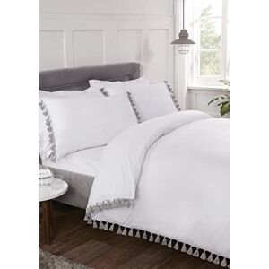Rapport Home Rapport Tassel Duvet Cover Bed Set, White, Single Rapport Home Rapport Tassel Duvet Cover Bed Set, White, Single