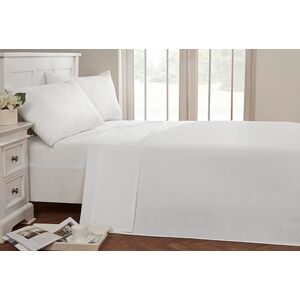 Rapport Home 56 Pick Flat Sheet, Polycotton, White, Single Rapport Home 56 Pick Flat Sheet, Polycotton, White, Single