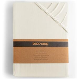 DecoKing Fitted Sheet Emperor 100% Combed Cotton Soft Jersey Bed Sheet 180x200-200x200 cm Ecru Amber DecoKing Fitted Sheet Emperor 100% Combed Cotton Soft Jersey Bed Sheet 180x200-200x200 cm Ecru Amber
