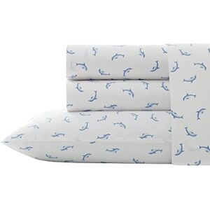 Poppy & Fritz Dolphins Sheet Set, Queen, Pastel Blue Poppy & Fritz Dolphins Sheet Set, Queen, Pastel Blue