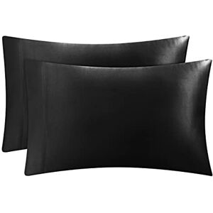 Juicy Couture Satin Pillowcase for Hair and Skin, Black King Size Pillowcase Set of 2 Silky Satin Cooling Pillow Covers with Envelope Closure Juicy Couture Satin Pillowcase for Hair and Skin, Black King Size Pillowcase Set of 2 Silky Satin Cooling Pillow Covers with Envelope Closure