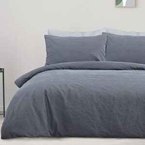 Sleepdown 100% Pure Cotton Plain Dye Slate Duvet Cover Quilt Pillow Cases Bedding Set Soft Easy Care Double (200cm x 200cm) Sleepdown 100% Pure Cotton Plain Dye Slate Duvet Cover Quilt Pillow Cases Bedding Set Soft Easy Care Double (200cm x 200cm)