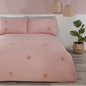 Sleepdown Embroidered Tufted Polka Dot Circles Blush Pink Luxury Soft Cosy Easy Care Duvet Cover Quilt Bedding Set with Pillowcases Double (200cm x 200cm) 5056242836025 Sleepdown Embroidered Tufted Polka Dot Circles Blush Pink Luxury Soft Cosy Easy Care Duvet Cover Quilt Bedding Set with Pillowcases Double (200cm x 200cm) 5056242836025