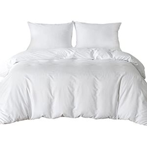 Good Nite Duvet Cover Set for Bedding Sheet Set by Polyester Cotton Soft Quilt Bed Cover with 2PC Pillowcases Easy Care & Fluffy Single/Double/King Size Bed Duvet Sets (White, Single 135 x 200cm) Good Nite Duvet Cover Set for Bedding Sheet Set by Polyester Cotton Soft Quilt Bed Cover with 2PC Pillowcases Easy Care & Fluffy Single/Double/King Size Bed Duvet Sets (White, Single 135 x 200cm)