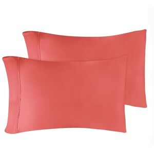 Superior 100% Premium Long-Staple Combed Cotton 300 Thread Count Standard 2-Piece Pillowcase Set, Single Ply, Solid, Coral Superior 100% Premium Long-Staple Combed Cotton 300 Thread Count Standard 2-Piece Pillowcase Set, Single Ply, Solid, Coral