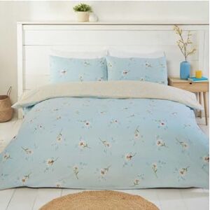 Rapport Home Daisy Flower Single Floral Blue Reversible Duvet Cover Set Rapport Home Daisy Flower Single Floral Blue Reversible Duvet Cover Set