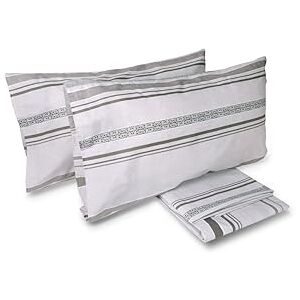 hermet Laura Biagiotti Cotton Double Bed Sheet Set, 100% Cotton, Top Sheet, Fitted Sheet, Pair of Pillowcases, Geometric Pattern Alcor Taupe hermet Laura Biagiotti Cotton Double Bed Sheet Set, 100% Cotton, Top Sheet, Fitted Sheet, Pair of Pillowcases, Geometric Pattern Alcor Taupe