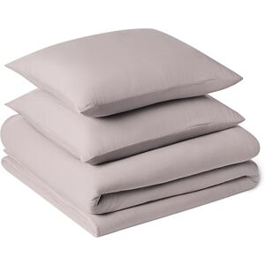 Amazon Basics 3-Piece Brushed Microfibre Bedding Set, Extra Soft with Natural Texture, Double size, Duvet Cover 200 x 200 cm & 2 Pillowcases 50 x 80 cm, Purple Amazon Basics 3-Piece Brushed Microfibre Bedding Set, Extra Soft with Natural Texture, Double size, Duvet Cover 200 x 200 cm & 2 Pillowcases 50 x 80 cm, Purple