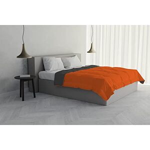 Italian Bed Linen Summer Duvet, Microfiber, Orange/Dark Grey, 2 Seater Italian Bed Linen Summer Duvet, Microfiber, Orange/Dark Grey, 2 Seater
