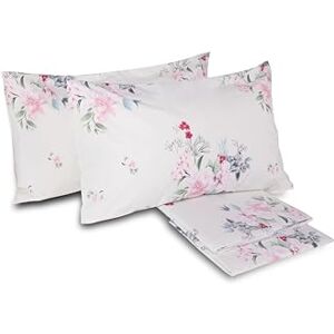 hermet Laura Biagiotti Double Bed Sheet Set in Percale Cotton, 100% Printed Cotton, Top Sheet, Fitted Sheet, Pair of Pillowcases, Okab Pink hermet Laura Biagiotti Double Bed Sheet Set in Percale Cotton, 100% Printed Cotton, Top Sheet, Fitted Sheet, Pair of Pillowcases, Okab Pink