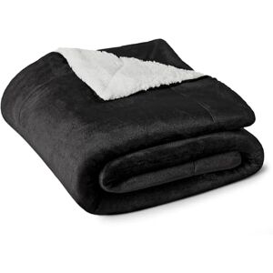 Amazon Basics Reversible Sherpa Fleece Sofa Throw Blanket, 127 x 152 cm, Black Amazon Basics Reversible Sherpa Fleece Sofa Throw Blanket, 127 x 152 cm, Black