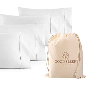 Good Sleep Bedding 1000 Thread Count 100% Egyptian Pillow Cases, Long-Staple 100% Cotton, Sateen Weave 4 Piece Queen/Standard White Good Sleep Bedding 1000 Thread Count 100% Egyptian Pillow Cases, Long-Staple 100% Cotton, Sateen Weave 4 Piece Queen/Standard White
