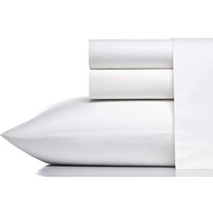 Vera Wang King Sheets - Cotton Percale Bedding Set - White Vera Wang King Sheets - Cotton Percale Bedding Set - White