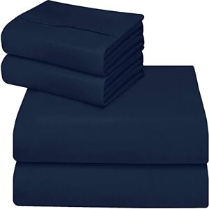 ComfyWell Super King Deep Fitted Sheet - Microfiber Bed Sheets - Navy Blue ComfyWell Super King Deep Fitted Sheet - Microfiber Bed Sheets - Navy Blue