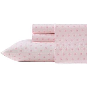 Laura Ashley Queen Size Sheets, Cotton Percale Bedding Set, Lightweight Breathable Home Decor (Scallop Dollop Pink, Queen) Laura Ashley Queen Size Sheets, Cotton Percale Bedding Set, Lightweight Breathable Home Decor (Scallop Dollop Pink, Queen)