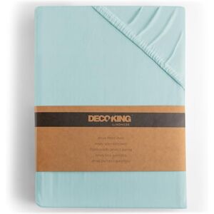 DecoKing Fitted Sheet Emperor 100% Combed Cotton Soft Jersey Bed Sheet 180x200-200x200 cm Light Blue Amber DecoKing Fitted Sheet Emperor 100% Combed Cotton Soft Jersey Bed Sheet 180x200-200x200 cm Light Blue Amber