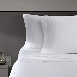 Vera Wang King Sheet Set, Luxury Sateen Cotton Bedding, 800 Thread Count, Soft & Smooth Home Decor (White,4 pcs, King) Vera Wang King Sheet Set, Luxury Sateen Cotton Bedding, 800 Thread Count, Soft & Smooth Home Decor (White,4 pcs, King)