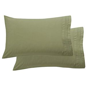 Elegant Comfort Luxury Ultra-Soft 2-Piece Pillowcase Set 1500 Premium Hotel Quality Microfiber Double Brushed Wrinkle Resistant, King Size, Sage/Green Elegant Comfort Luxury Ultra-Soft 2-Piece Pillowcase Set 1500 Premium Hotel Quality Microfiber Double Brushed Wrinkle Resistant, King Size, Sage/Green