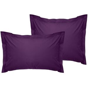 Nuit Des Rêves Luxurious Oxford Pillowcase Set (2 Pieces), Purple, 80 x 80 + 5 cm, 100% Cotton Ranforce, 155 Thread Count Envelope Closure, Machine Washable at 30°C Nuit Des Rêves Luxurious Oxford Pillowcase Set (2 Pieces), Purple, 80 x 80 + 5 cm, 100% Cotton Ranforce, 155 Thread Count Envelope Closure, Machine Washable at 30°C