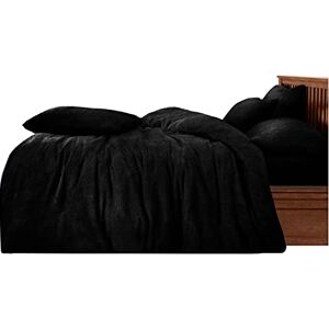GC GAVENO CAVAILIA Teddy Duvet Set Single Black, Super Soft Fluffy Luxury Design, Cosy Warm Bedding, 2 Piece Cuddly Fleece Quilt Cover with Matching Pillowcase GC GAVENO CAVAILIA Teddy Duvet Set Single Black, Super Soft Fluffy Luxury Design, Cosy Warm Bedding, 2 Piece Cuddly Fleece Quilt Cover with Matching Pillowcase