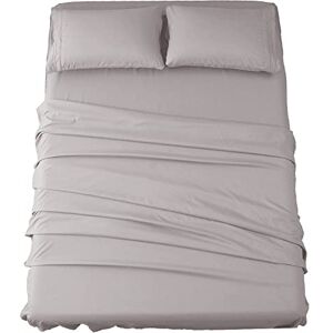 SONORO KATE Bed Sheet Set Super Soft Microfiber 1800 Thread Count Luxury Egyptian Sheets 18-Inch Deep Pocket Wrinkle-4 Piece(King Grey) SONORO KATE Bed Sheet Set Super Soft Microfiber 1800 Thread Count Luxury Egyptian Sheets 18-Inch Deep Pocket Wrinkle-4 Piece(King Grey)