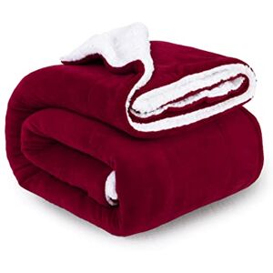 ComfyWell Sherpa Fleece Blanket, Soft and Cozy Throw Blanket, Large Fluffy Blanket throws for Sofa, Couch, Bed, Travel, Thick Thermal Warm Bed Blanket 200x240cm. (King, Burgundy) ComfyWell Sherpa Fleece Blanket, Soft and Cozy Throw Blanket, Large Fluffy Blanket throws for Sofa, Couch, Bed, Travel, Thick Thermal Warm Bed Blanket 200x240cm. (King, Burgundy)