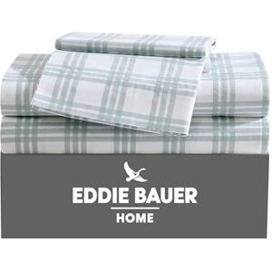 Eddie Bauer Queen Sheets, Cotton Percale Bedding Set, Crisp & Cool Home Decor (Light Green Plaid, Queen) Eddie Bauer Queen Sheets, Cotton Percale Bedding Set, Crisp & Cool Home Decor (Light Green Plaid, Queen)