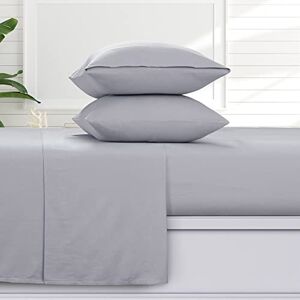 Tribeca Living Solid Flannel Full Sheet Set, Super Soft 100% Cotton, Extra Deep Pockets, Grey Tribeca Living Solid Flannel Full Sheet Set, Super Soft 100% Cotton, Extra Deep Pockets, Grey
