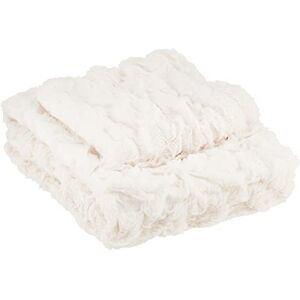 Comfort Spaces Ruched Faux Fur Plush 3 Piece Throw Blanket Set Ultra Soft Fluffy with 2 Square Pillow Covers, 50"x60", Ivory Comfort Spaces Ruched Faux Fur Plush 3 Piece Throw Blanket Set Ultra Soft Fluffy with 2 Square Pillow Covers, 50"x60", Ivory