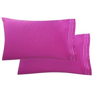 Elegant Comfort Luxury Ultra-Soft 2-Piece Pillowcase Set 1500 Thread Count Egyptian Quality Microfiber Double Brushed 100% Hypoallergenic Wrinkle Resistant, Standard Size, Pink Elegant Comfort Luxury Ultra-Soft 2-Piece Pillowcase Set 1500 Thread Count Egyptian Quality Microfiber Double Brushed 100% Hypoallergenic Wrinkle Resistant, Standard Size, Pink