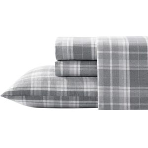 Laura Ashley Home Sheets, Cotton Flannel Bedding Set, Brushed for Extra Softness & Comfort (Mulholland Plaid Grey, Queen) Laura Ashley Home Sheets, Cotton Flannel Bedding Set, Brushed for Extra Softness & Comfort (Mulholland Plaid Grey, Queen)