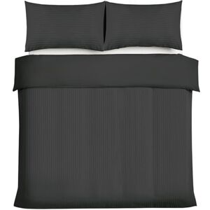 Good Nite Double Duvet Cover Sets Satin Stripe Brushed Microfiber Bedding Set 3 PCS with Pillowcases Ultra Soft with Corner Straps (Black, Double) Good Nite Double Duvet Cover Sets Satin Stripe Brushed Microfiber Bedding Set 3 PCS with Pillowcases Ultra Soft with Corner Straps (Black, Double)