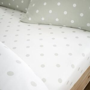 Catherine Lansfield Brushed Polka Dot Cotton King Fitted Sheet Green Catherine Lansfield Brushed Polka Dot Cotton King Fitted Sheet Green